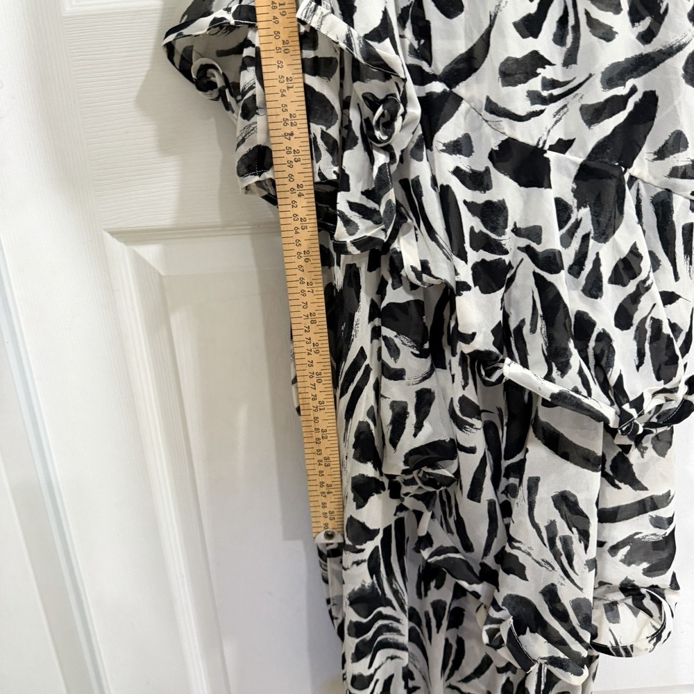 Target x Alexis Botanical One Shoulder Black White‎ Ruffle Asymmetrical Dresse M - Picture 11 of 11
